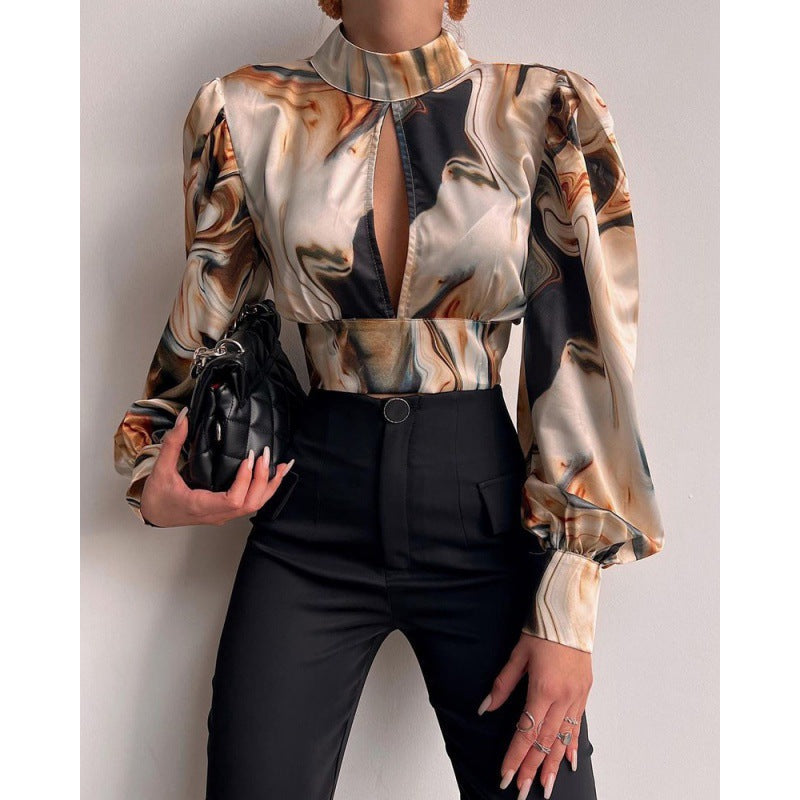 Eveloria Damen Bluse Raffiniertes Design Voluminöse Ärmel