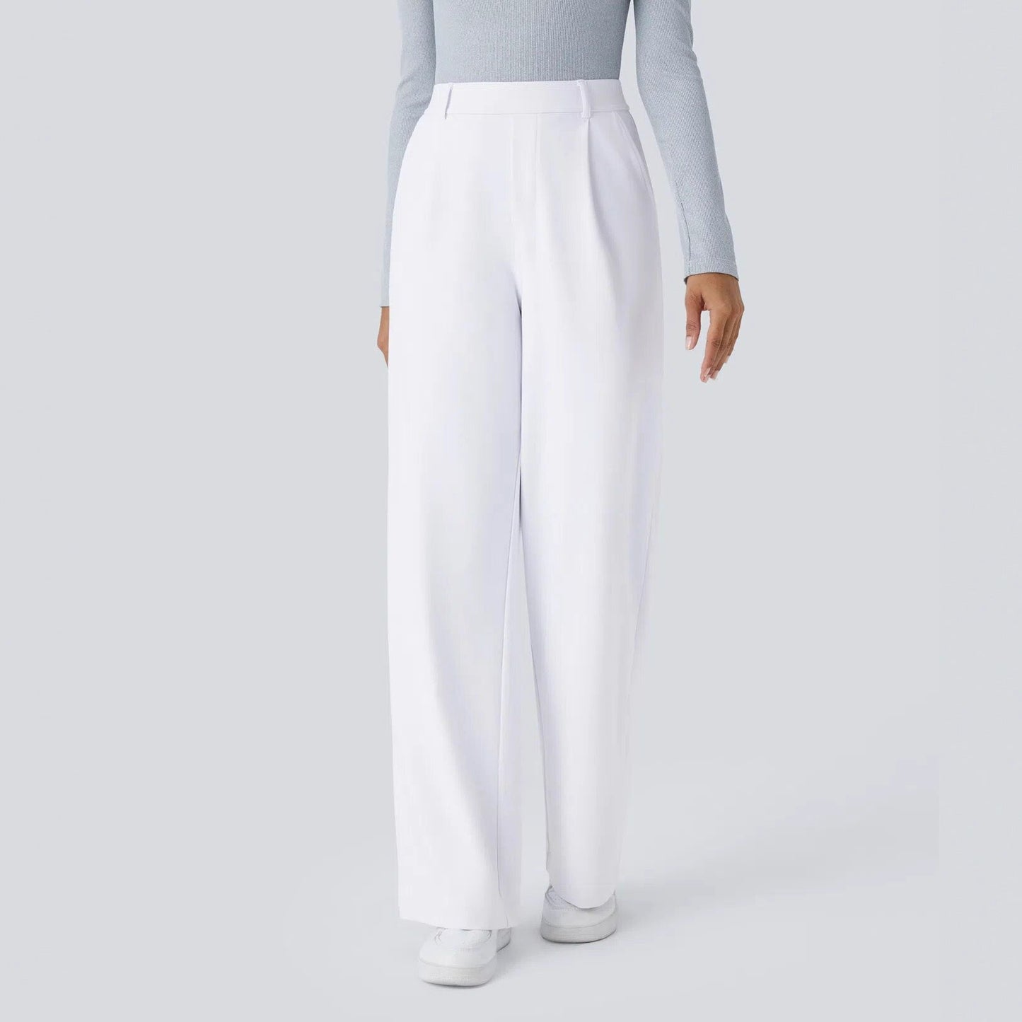 Damen Palazzo-Hose Weit Geschnitten Falten Elegant Eveloria