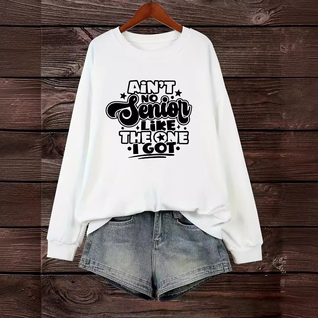 Damen Sweatshirt Lässiges Spruchdesign Grau Eveloria