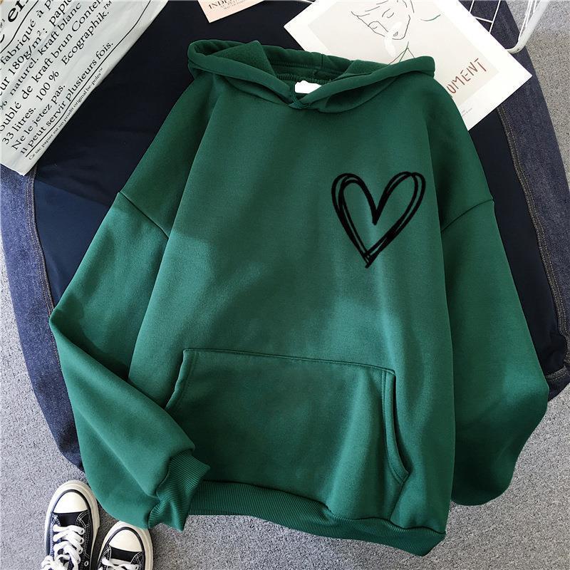 Damen Kapuzenpullover Herzmotiv Eveloria