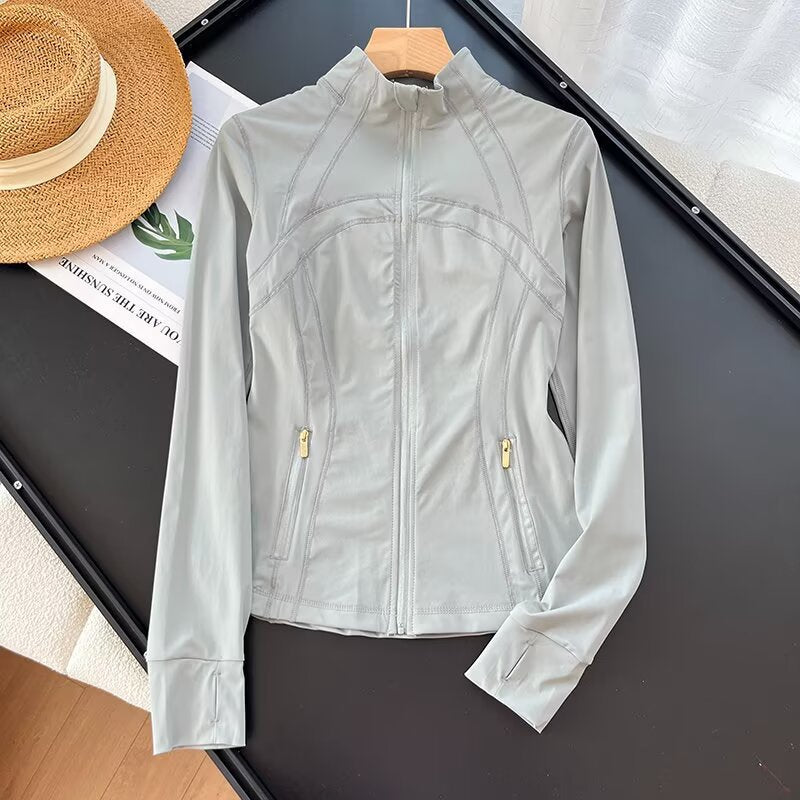 Damen Laufjacke Atmungsaktives Material Hochkragen Eveloria