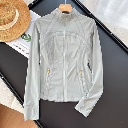 Damen Laufjacke Atmungsaktives Material Hochkragen Eveloria