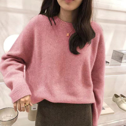 Damen Kaschmirpullover Feine Rippstruktur Lässiger Schnitt Beige