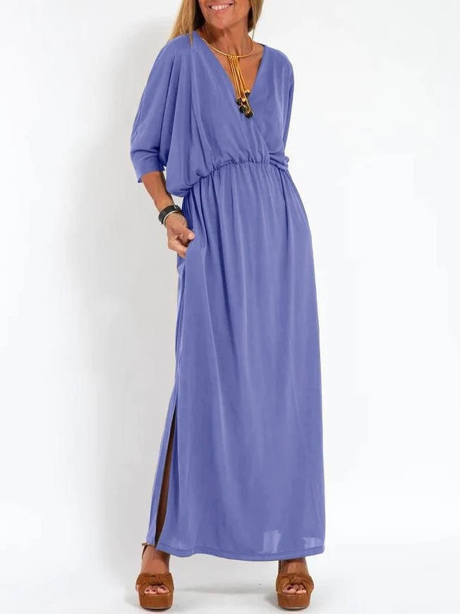 Eveloria Damen Maxikleid mit Seitenschlitz und Flexibler Taille