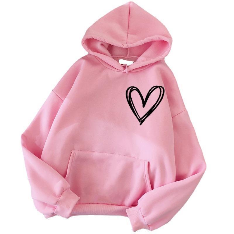 Damen Kapuzenpullover Herzmotiv Eveloria