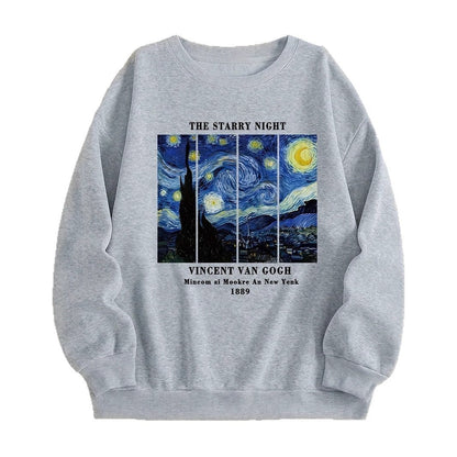 Damen Sweatshirt Van Gogh Motiv Moderner Druck
