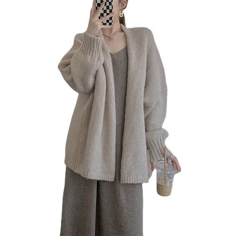 Damen Oversized Kuschelpullover V-Ausschnitt Langer Ärmel Eveloria