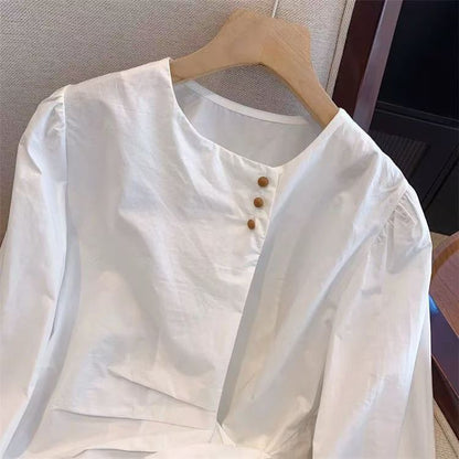 Damen Bluse mit Schleifenbindung und V-Ausschnitt aus Seide