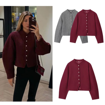 Damen Kurzjacke modisch mit Knopfleiste Eveloria