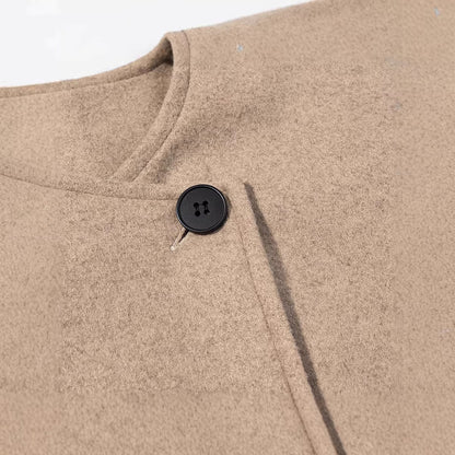Damen Kurzjacke Asymmetrisch Knöpfe Eveloria