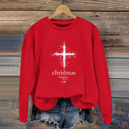 Damen Sweatshirt Christliches Motiv Weiches Innenfutter Eveloria - Eveloria