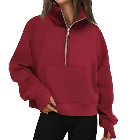 Damen Hoodie Sportlich Hoher Kragen Eveloria - Eveloria