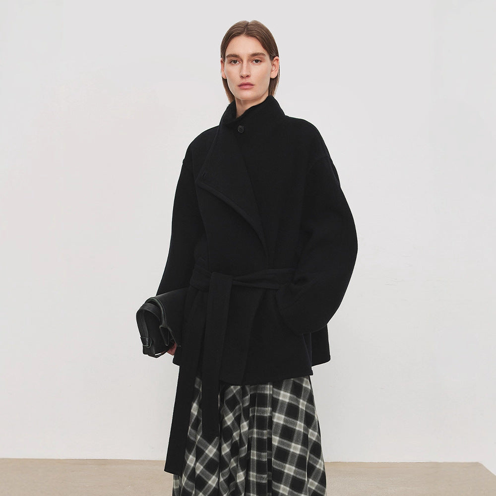 Damen Oversized-Mantel mit Bindegürtel Eveloria