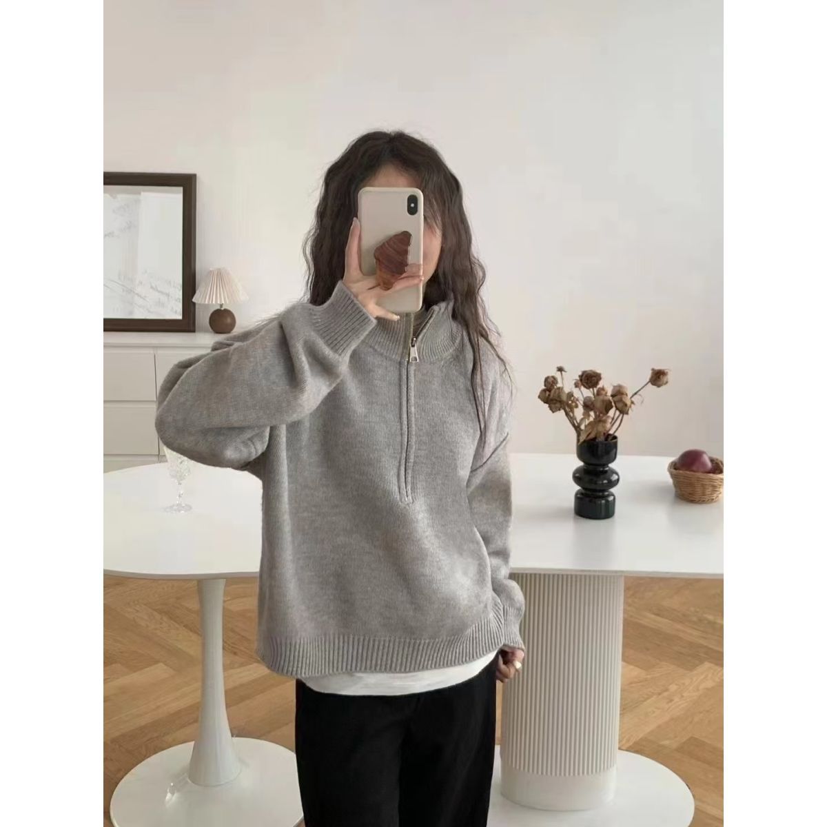 Damen Pullover Halbzipp Evelyn Modisch