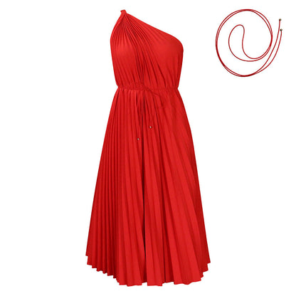 Damen Wickelkleid Asymmetrisch Elegante Falten