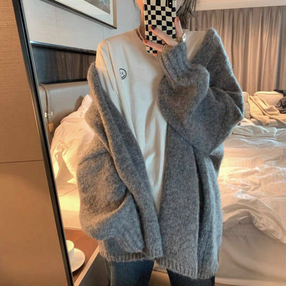 Damen Oversized Kuschelpullover V-Ausschnitt Langer Ärmel Eveloria