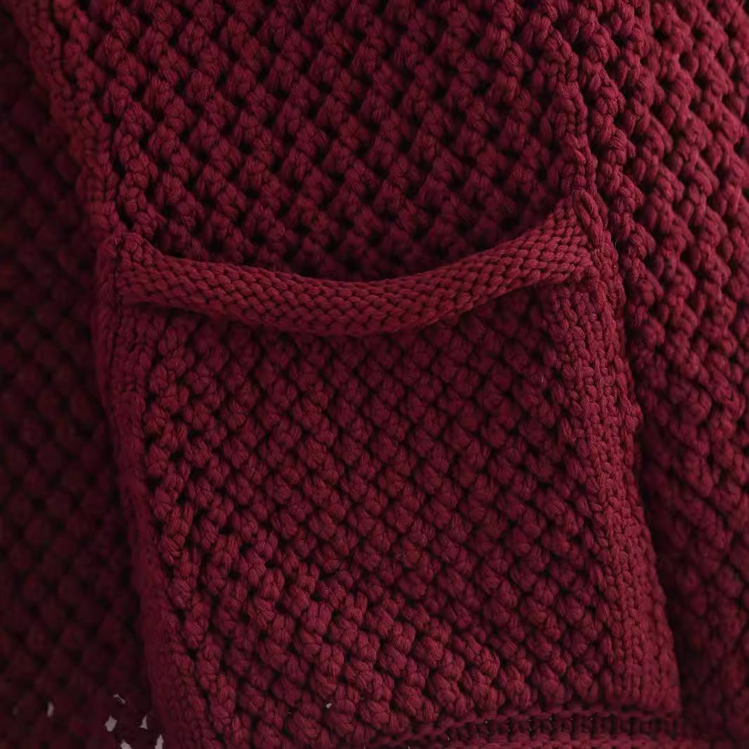 Damen Strickjacke Strukturiertes Gewebe Metallknöpfe Eveloria