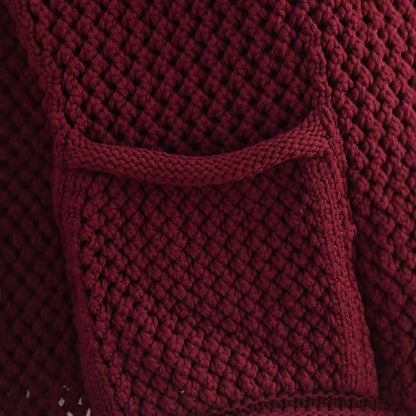 Damen Strickjacke Strukturiertes Gewebe Metallknöpfe Eveloria