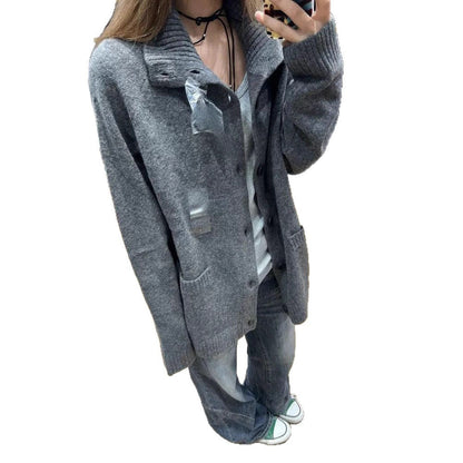 Damen Strickjacke Übergroß mit hohen Taschen Eveloria