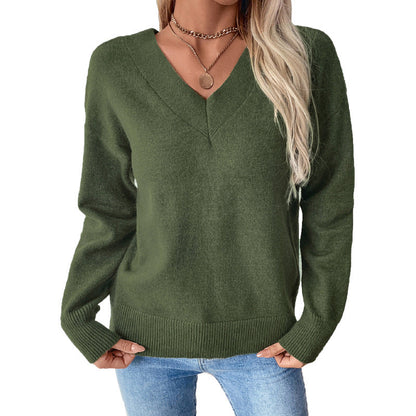 Damen Pullover V-Ausschnitt 3/4 Ärmel Lässig Eveloria