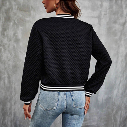 Damen Steppjacke Sportlich Kontrastärmel Eveloria