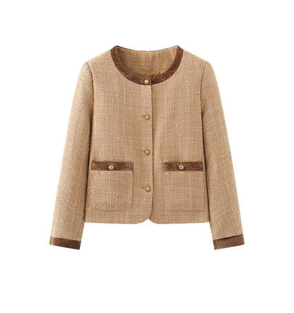 Damen Kurzblazerjacke Elegant Knopfdetails Eveloria