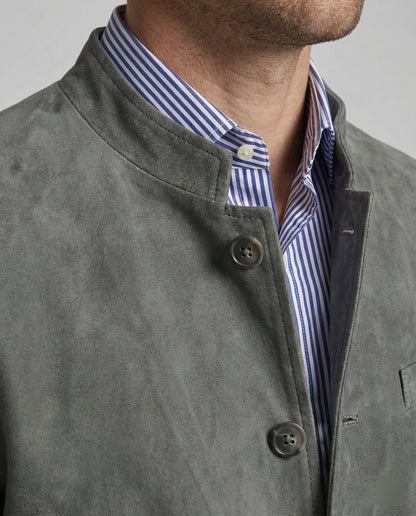 Herren Wildlederjacke Modern Leder Braun