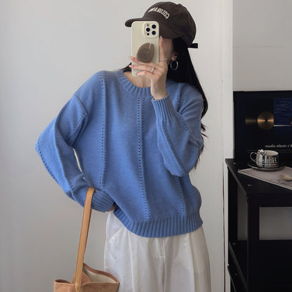 Damen Grobstrickpullover Lässiger Schnitt mit Struktur-Details