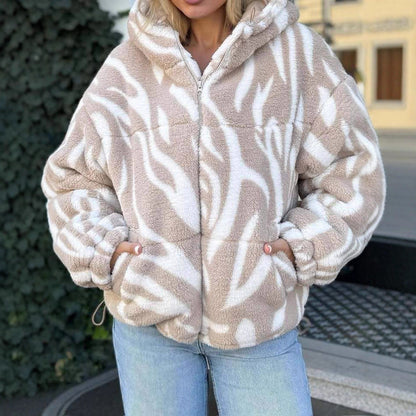 Damen Fleecejacke Kuschelig Muster Eveloria