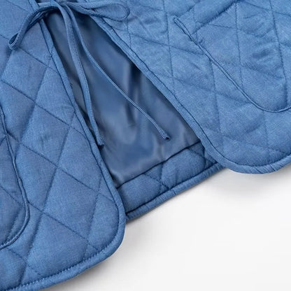 Damen Steppjacke Voluminöser Kragen Praktische Taschen