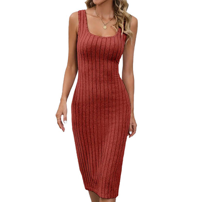 Damen Midikleid Eveloria Mit Rippenmuster