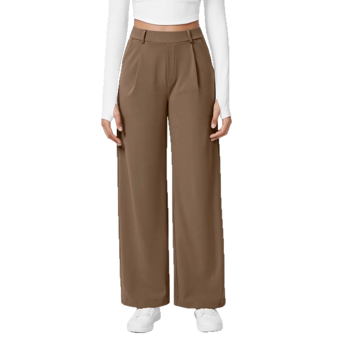 Damen Palazzo-Hose Weit Geschnitten Falten Elegant Eveloria
