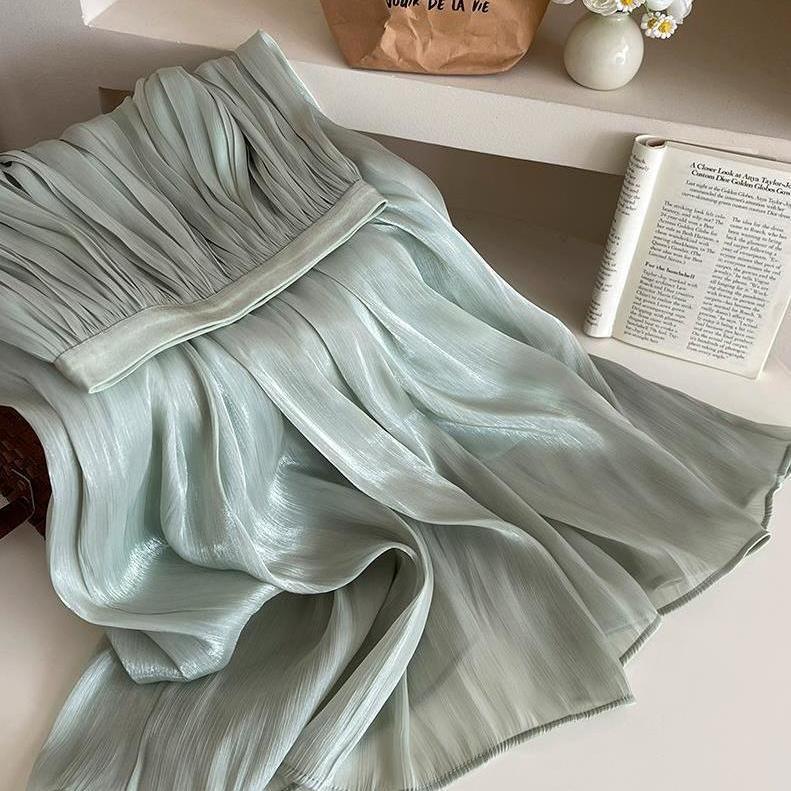 Damen Maxikleid Plissiert Eveloria