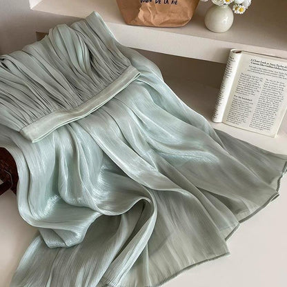 Damen Maxikleid Plissiert Eveloria