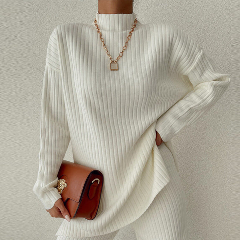 Damen Pullover Modernes Rippen-Design Lässiger Schnitt