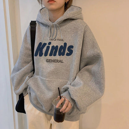 Damen Kapuzenpullover Lässiger Schnitt Moderner Schriftzug Eveloria - Eveloria