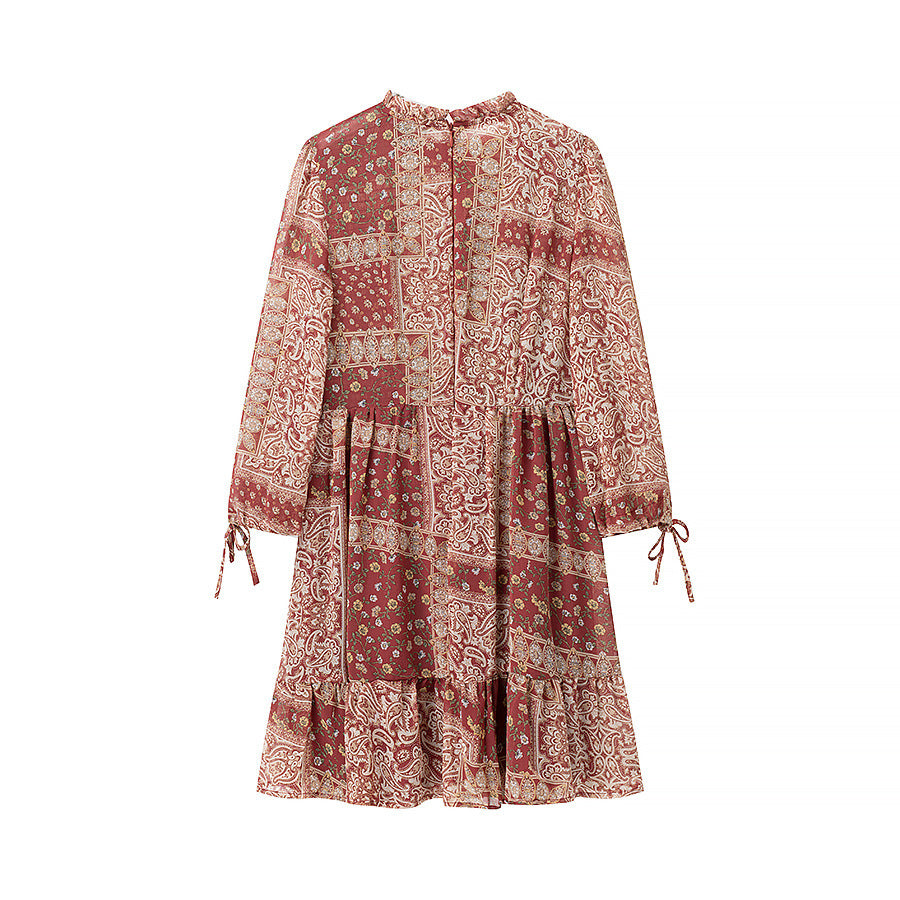 Damen Patchwork-Kleid Voluminöser Rock Eveloria
