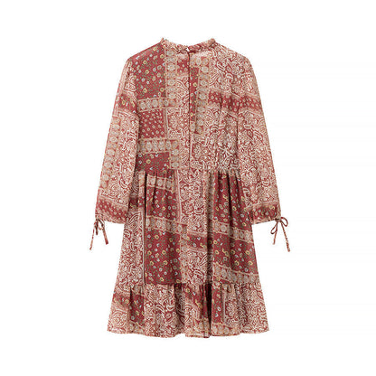 Damen Patchwork-Kleid Voluminöser Rock Eveloria