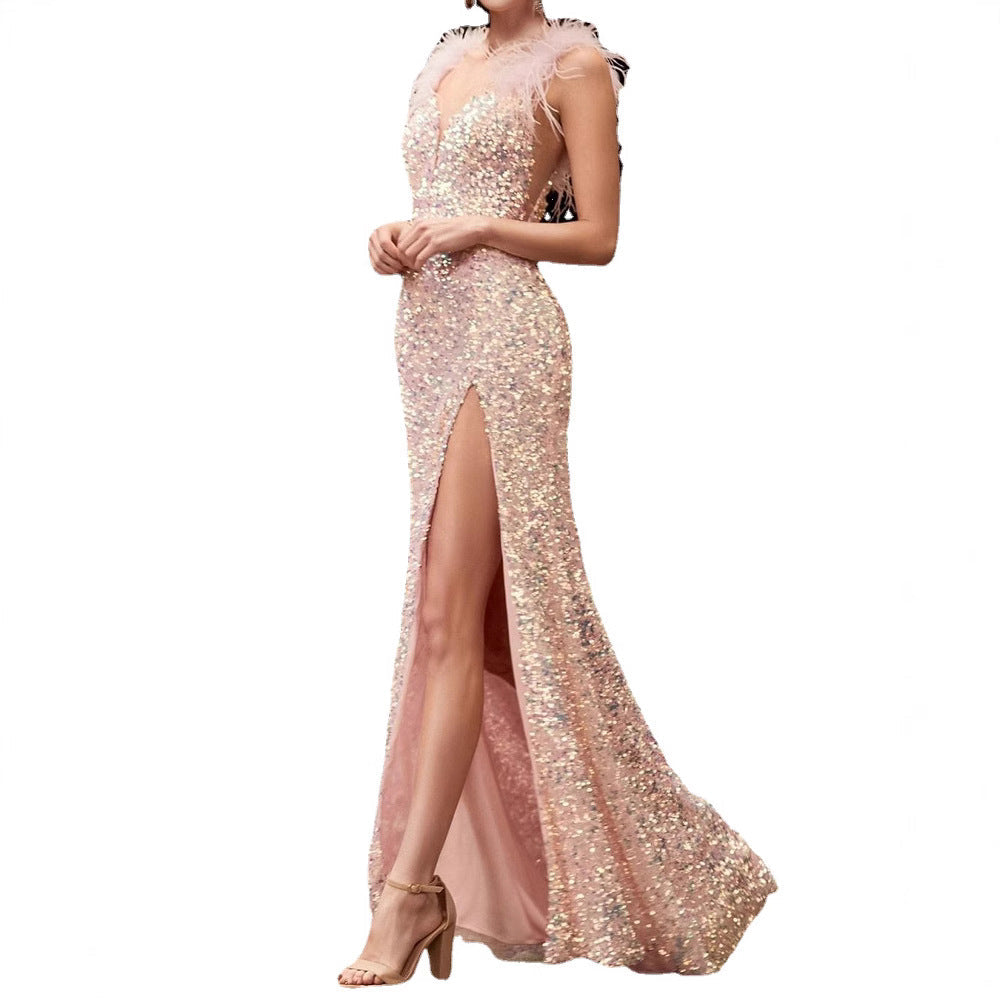 Damen Cocktailkleid Pailletten Eveloria