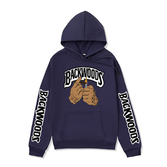 Damen Kapuzenpullover mit Grafikdesign und Kängurutaschen Schwarz - Eveloria