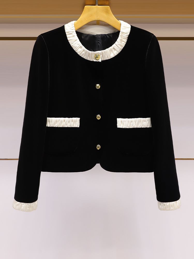 Damen Kurzjacke Elegante Rüsche Eveloria