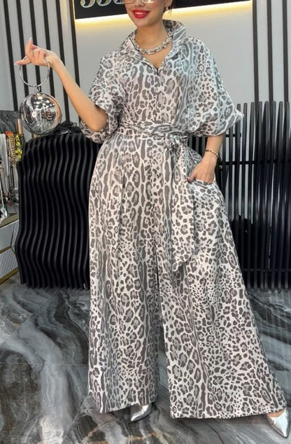 Damen Jumpsuit Weites Bein Floralmuster Eveloria