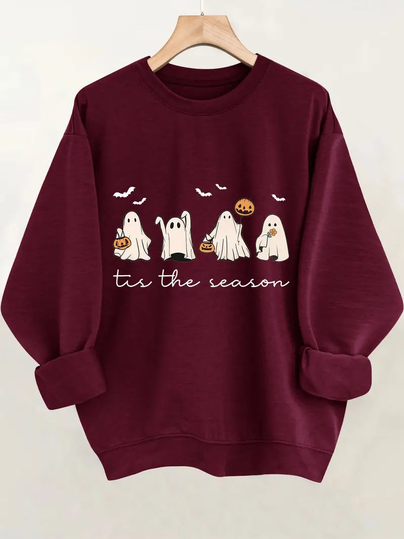 Damen Sweatshirt Halloween-Motiv Lässiger Schnitt Eveloria