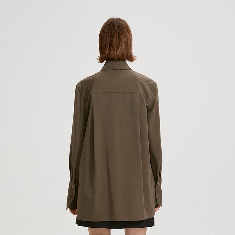 Damen Hemd Übergroßer Kragen Modern Eveloria