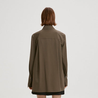 Damen Hemd Übergroßer Kragen Modern Eveloria