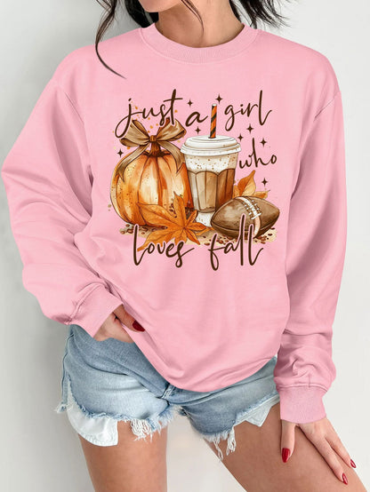 Damen Sweatshirt Herbstmotiv Baumwolle Inspirierender Druck Beige