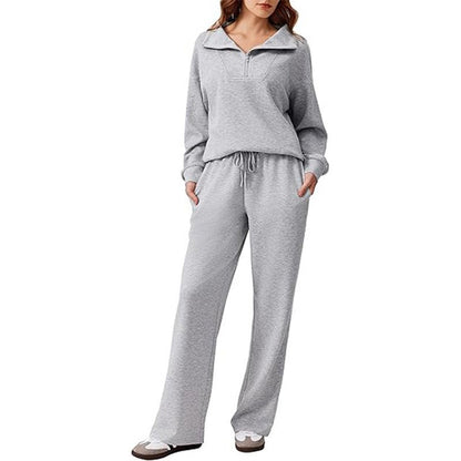 Damen Sweatpants-Set aus Fleece Beige