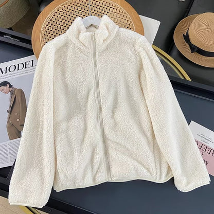 Damen Fleecejacke Weiches Innenfutter Hochkragen Eveloria