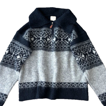 Damen Strickpullover Norweger Muster Eveloria