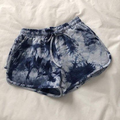 Damen Sweatshorts Batikdesign Baumwolle Beige